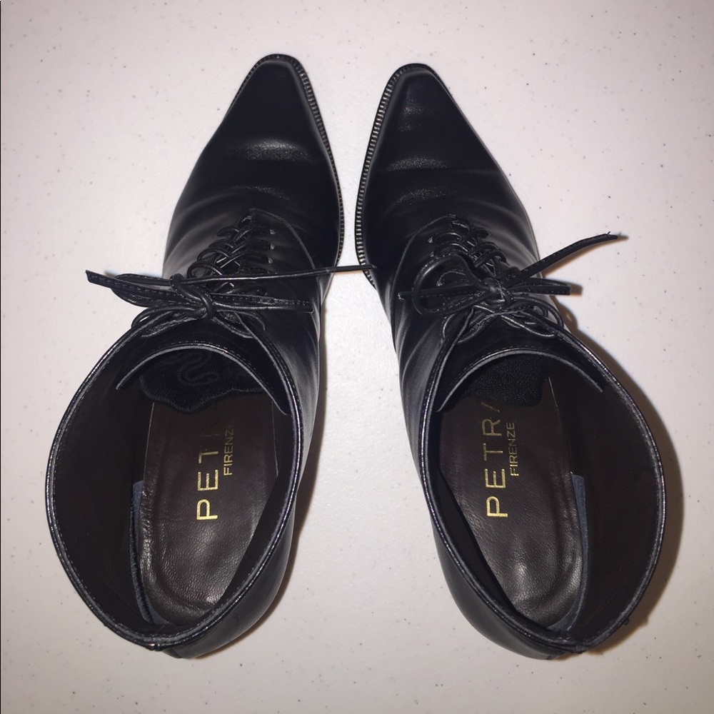 Black Leather Ankle Boots 5.5 - Picture 4 of 11